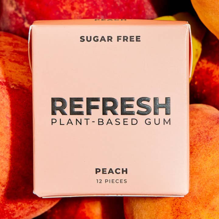 Peach Gum (12 Pack) for wholesale by Refresh Gum