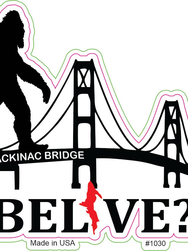 Bigfoot på Mackinac Bridge klistermärke för wholesale av Big monkey