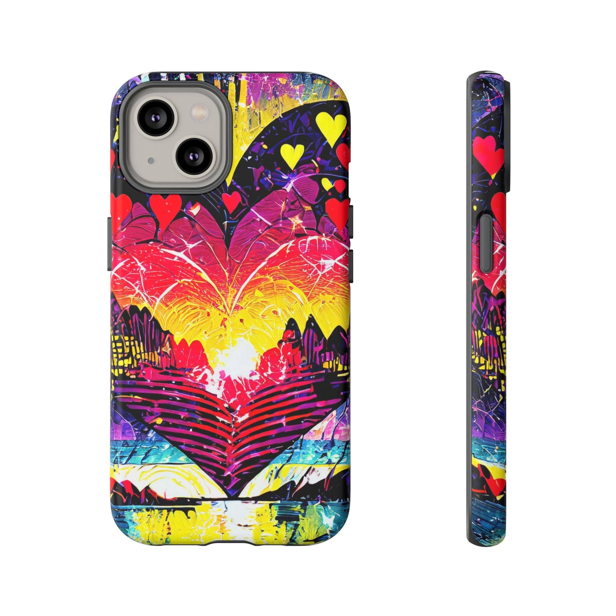 Studio 653 Clothing Co - Wholesale Phone Case - Women's - Vibrant Heart Sunset Tough Phone Case111