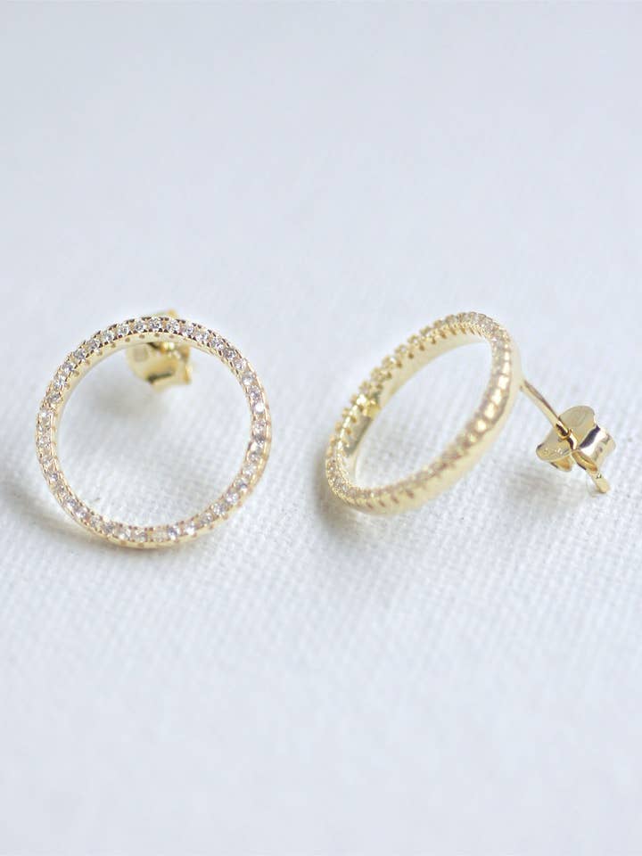 Boucles d'oreilles CZ Cercle de Vie 925 pour la vente par FELIX Z DESIGNS