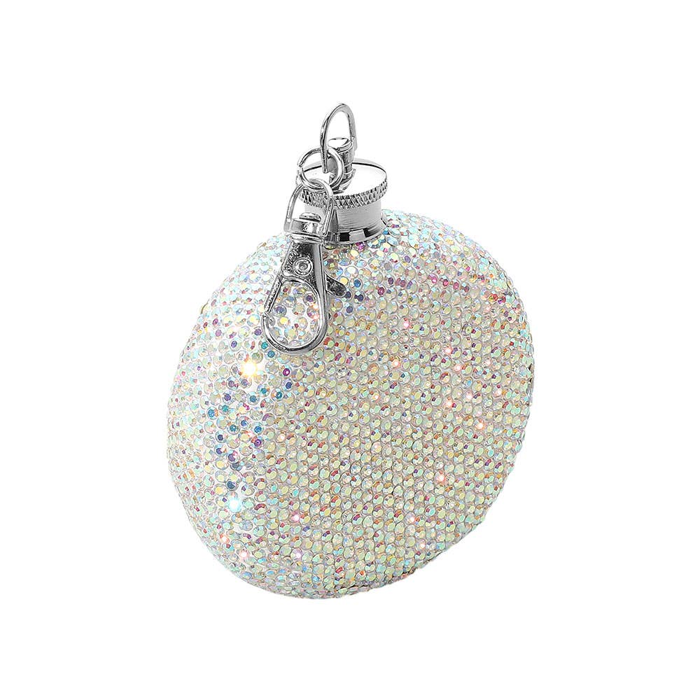 Sensibling Corp. - Wholesale Flask - 3oz Bling Studded Stainless Steel Round Flask10