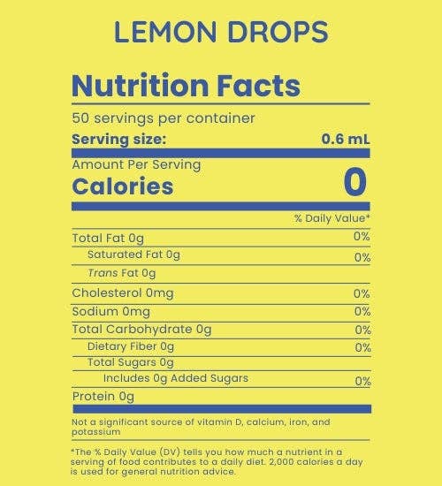 Allways Drops - Wholesale Flavored Syrup - Lemon Water Drops, Natural Flavor, 1 oz, 50 Servings4