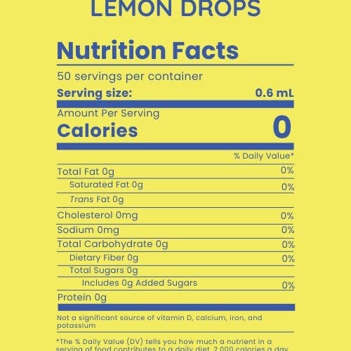 Allways Drops - Wholesale Flavored Syrup - Lemon Water Drops, Natural Flavor, 1 oz, 50 Servings4