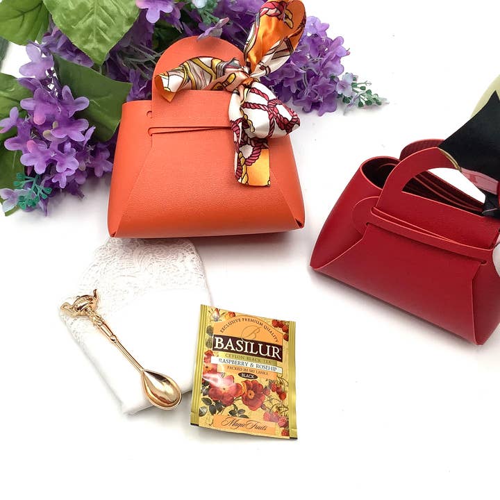 All Little Cute Things - Wholesale Gift Bag Set/Pack - Tea Party Gifts, Fashion Handbag Purse, Tea Spoon Napkin