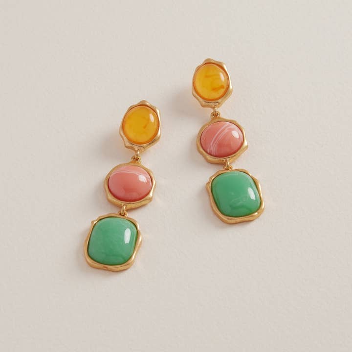 Designature New York - Wholesale Dangle Earrings - Vintage Resin Stone Post Earrings Jewelry4