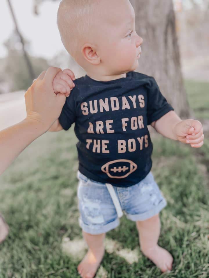 Sundays Are For The Boys | Black Tee for wholesale by Tiny Trends Co