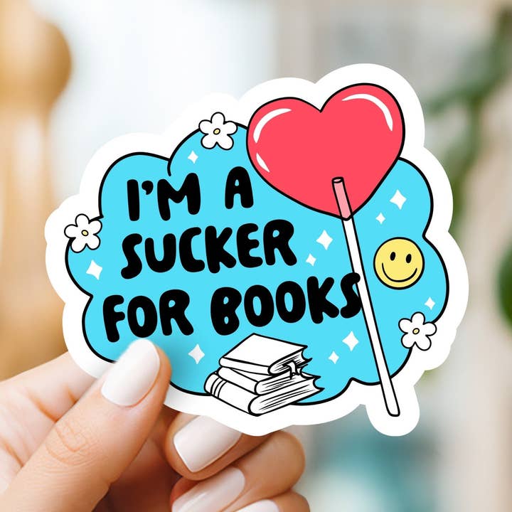 Sucker for Books Sticker for wholesale by Market by Mari