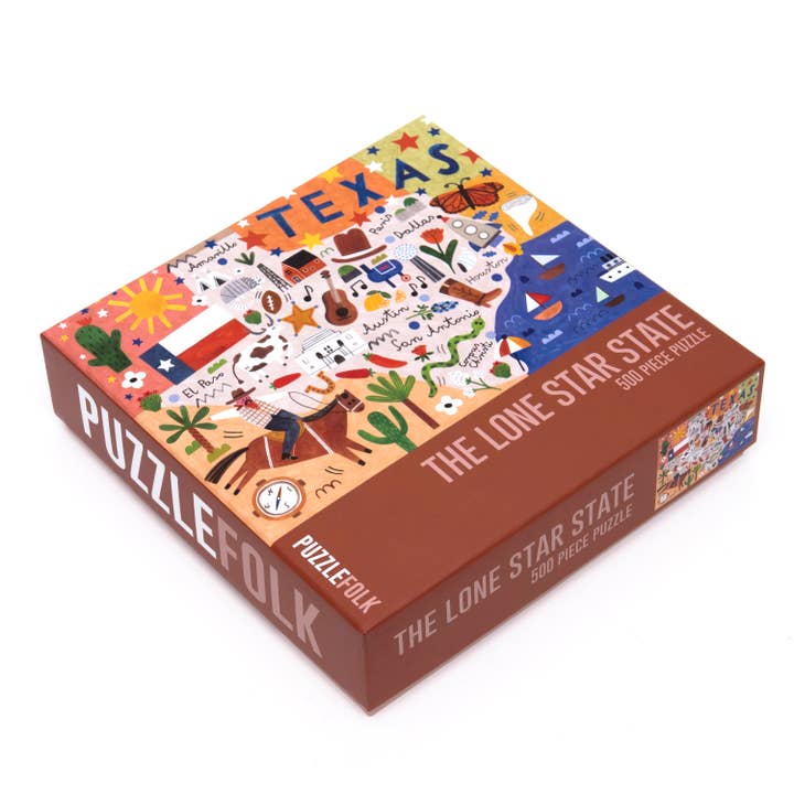 Puzzlefolk - Wholesale Puzzle - Adult - The Lone Star State 500 Piece Texas Puzzle1