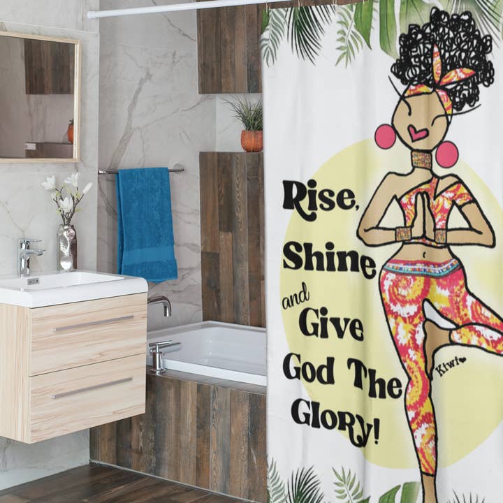 Ride, brillez et donnez gloire à Dieu Rideau de douche pour la vente par Shades of Color, LLC