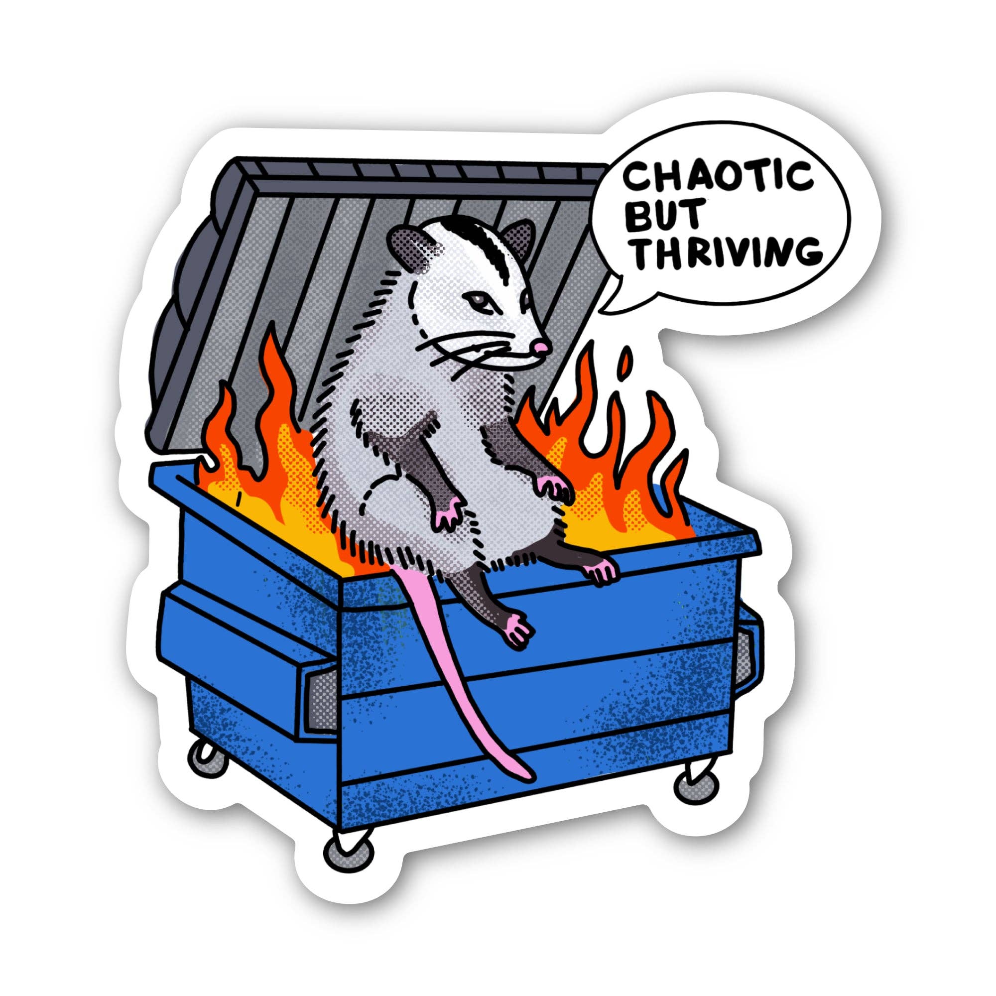 Big Moods - Wholesale Sticker - Chaotic But Thriving Possum Sticker0