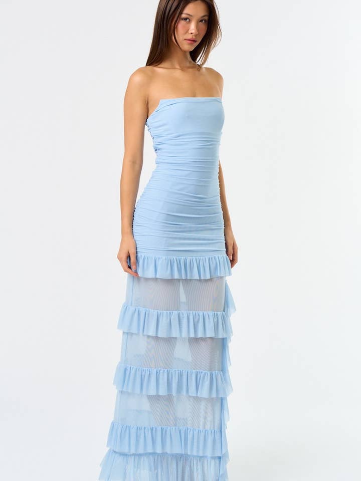 Blue Blush - Wholesale Dress - Women's - IBD33691 Ruffle Maxi Corset Dress11