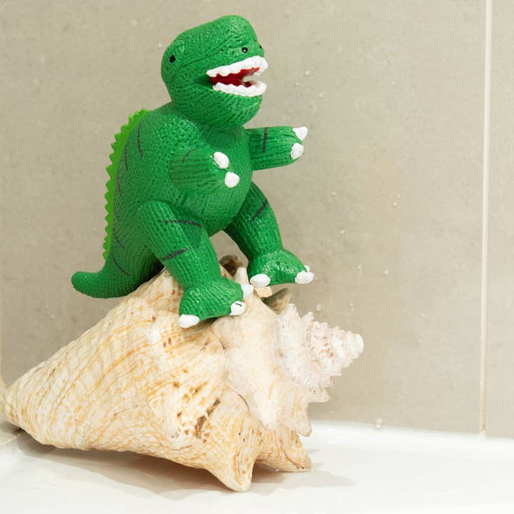 Best Years Ltd - Wholesale Bath Toy - Baby - Natural Rubber Green T Rex Dinosaur Toy, Bath Toy, Teether