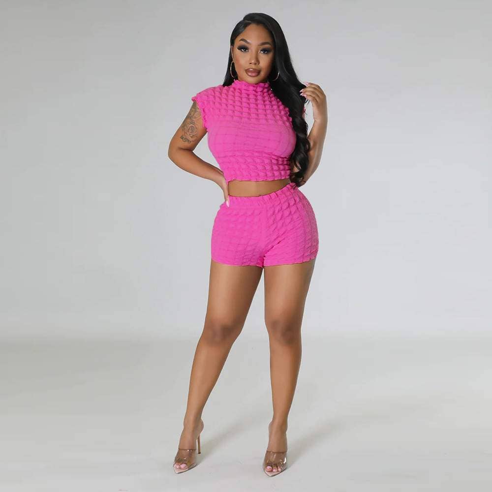 Fashion Combination – wholesale Top & skirt set – Women's – bubble set casual sleeve women sets13