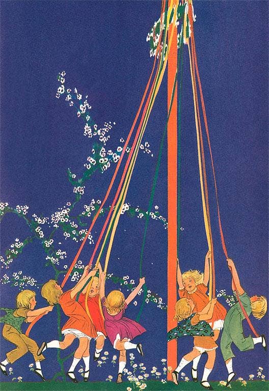 Found Image Press – wholesale Magnet – Magnet KF-603 Children Around May Pole0