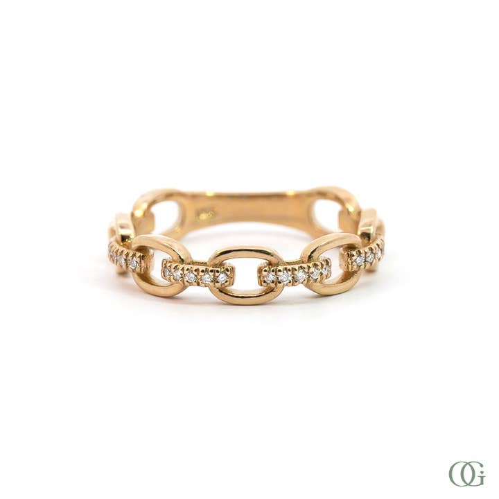 Anel de Diamante Cultivado em Laboratório com Elo de Corrente (0,11 CTW) por atacado de Orchid Gems Fine Jewelry