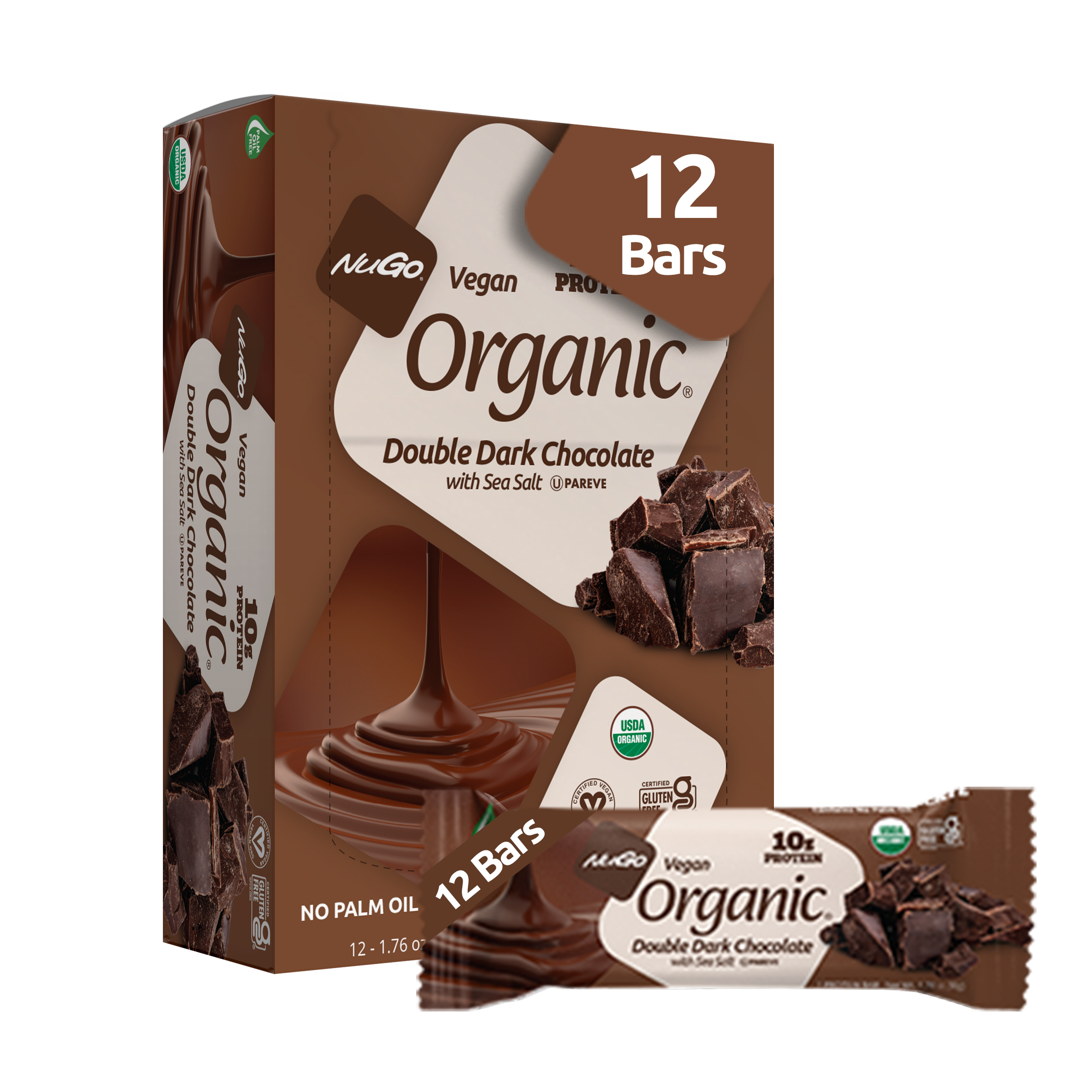 NuGo Nutrition - Wholesale Snack Bar - NuGo Organic Double Dark Chocolate Protein Bar1