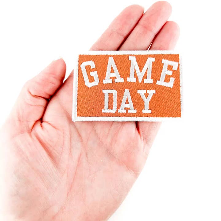 Field Trip Threads - Wholesale Patch - Orange Game Day Embroidered Iron-On Patch Football Tailgate2