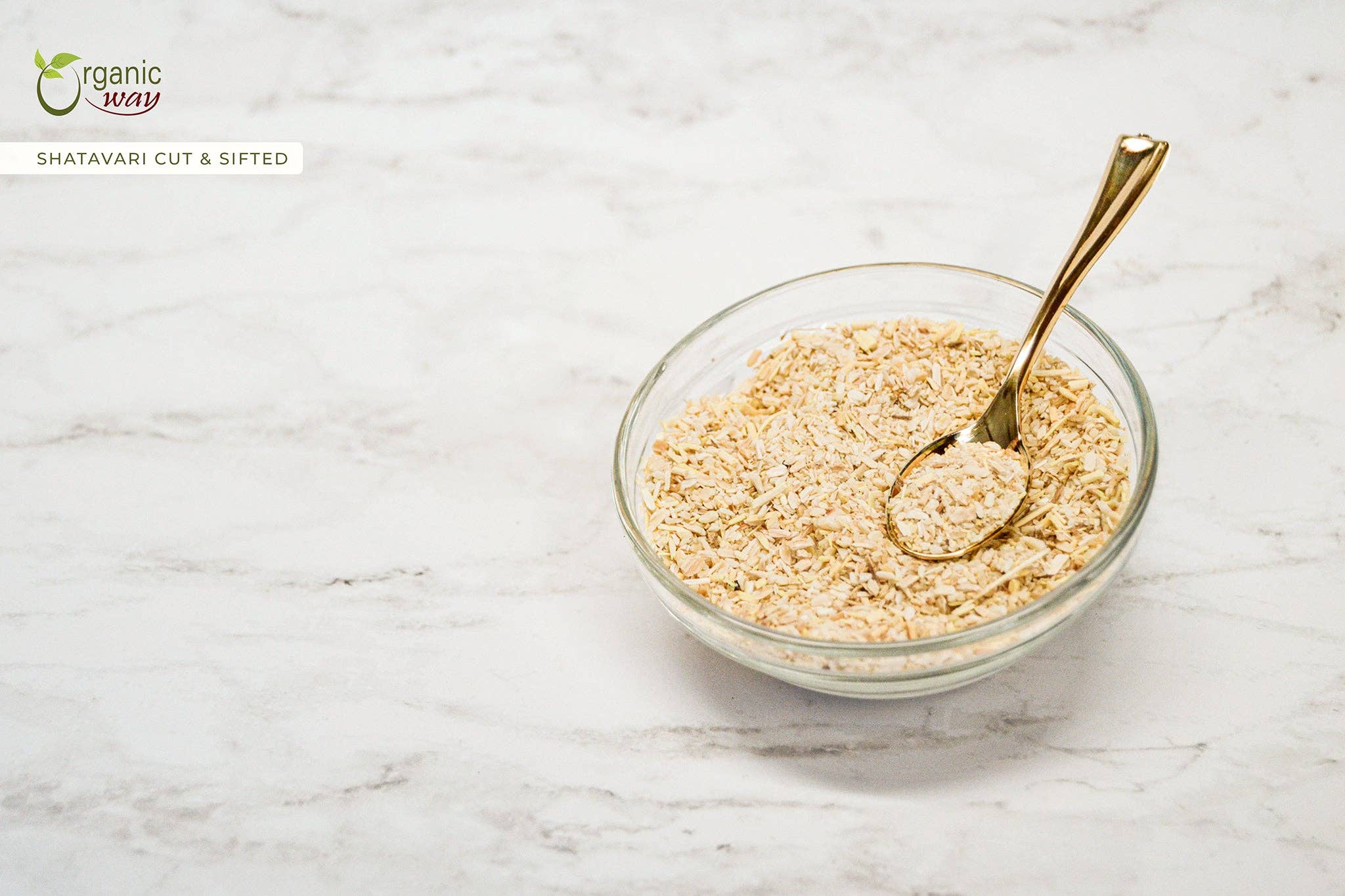 Organic Way LLC - Wholesale Herbs - Dried Shatavari Cut & Sifted (Asparagus racemosus) - Kosher Certified | Raw, Vegan, Non GMO & Gluten Free | USDA Certified | Origin5