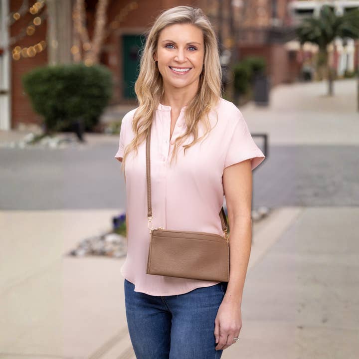 Abby 3-in-1 Handbag - Taupe for wholesale by a Wink & a Nod