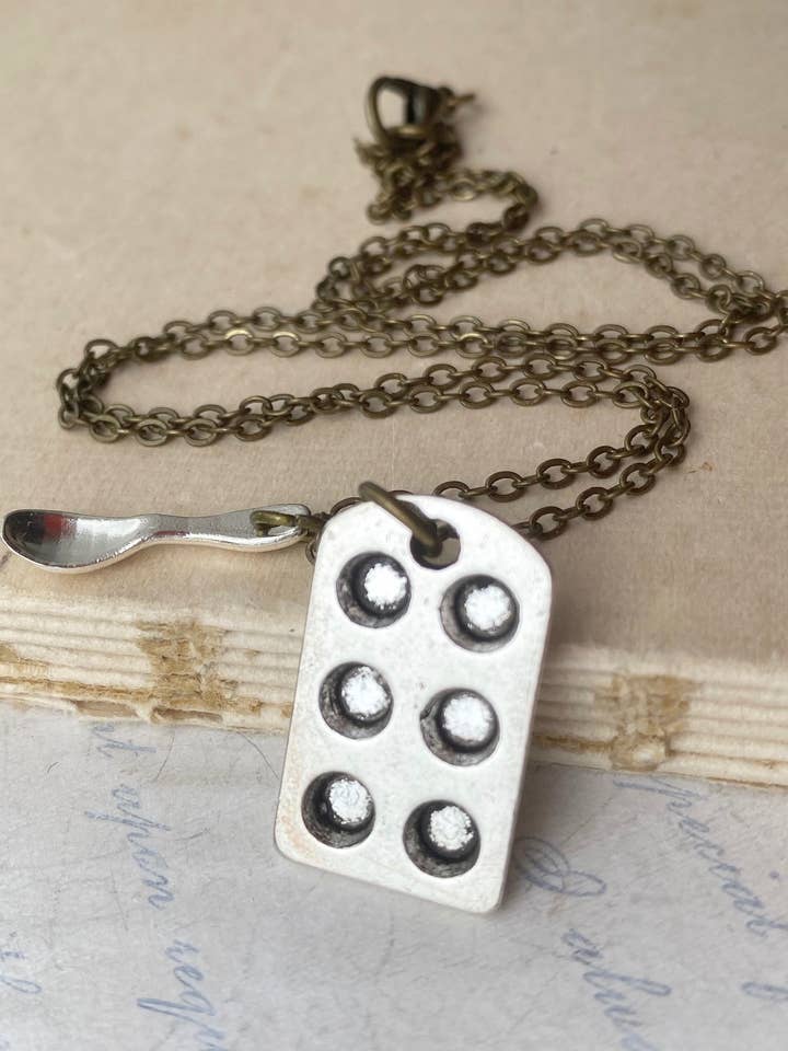 Baking Necklace Cupcake Baker Chef Muffin Charm Necklace18" for wholesale by Red Truck Designs