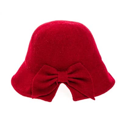 DNMC - Wholesale Cloche Hat - Women's - Women's Wool Winter Dress Hat w/ Bow8