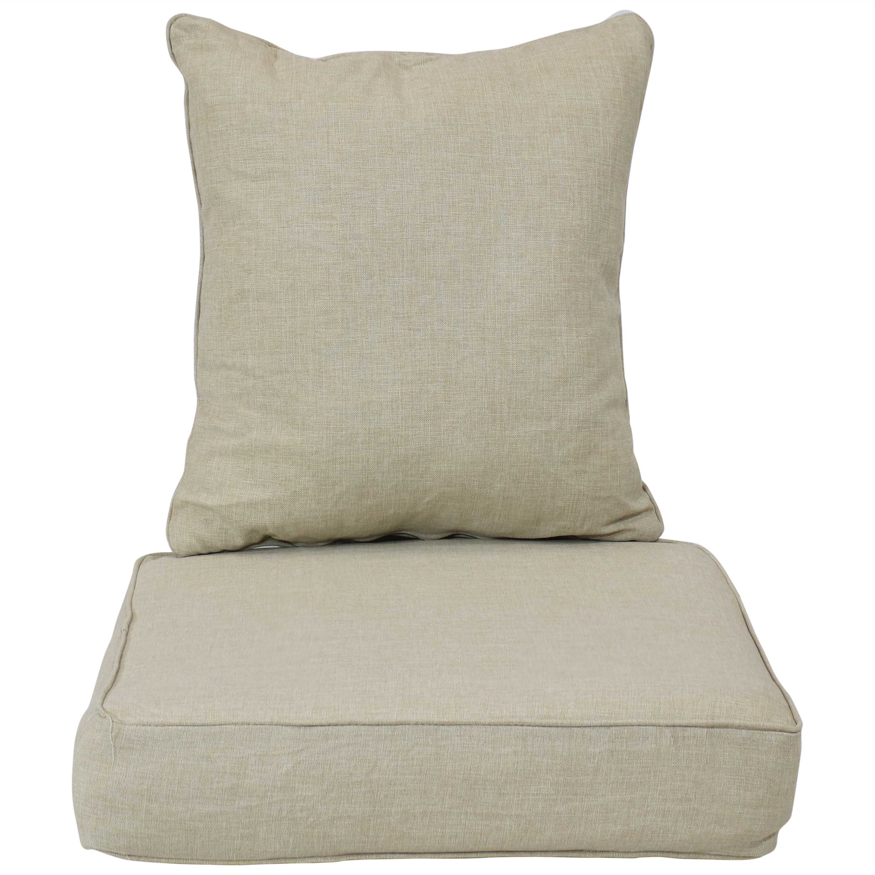Sunnydaze Decor - Wholesale Cushion Set - Outdoor Polyester Back and Seat Cushions - Beige6