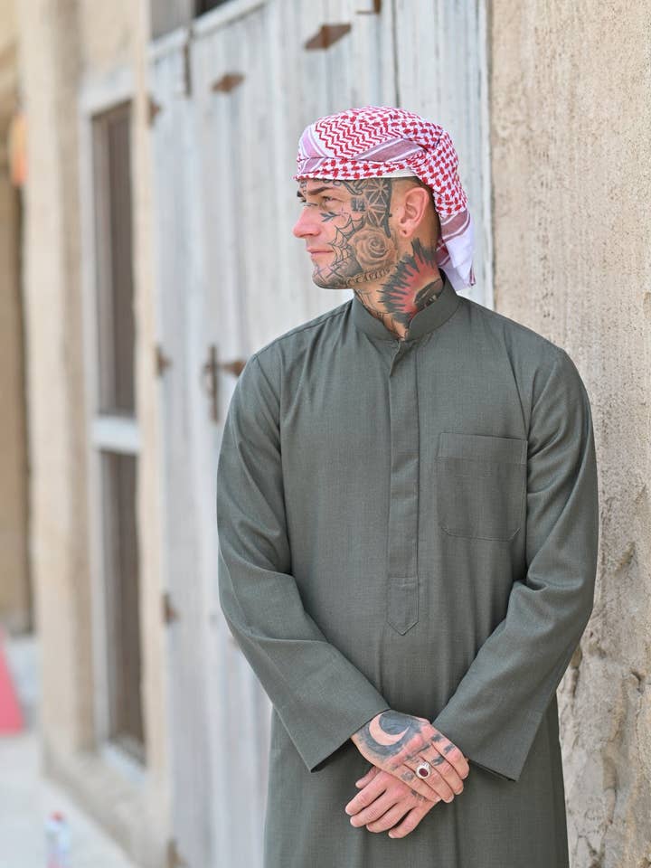 Mens Emerald Cashmere Wool Kuwaiti Thobe for wholesale by MY LITTLE JUBBA