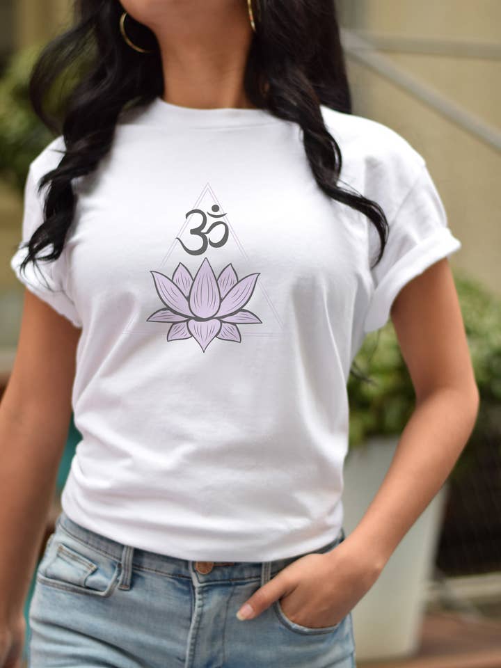 Om & Lotus T-Shirt for wholesale by Marvy Gal