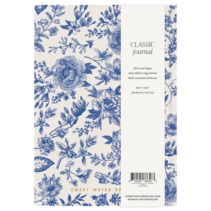Sweet Water Decor - Wholesale Journal/Diary - Blue Delft Notes Journal - Home Decor