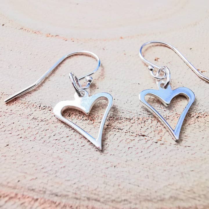 Sterling Silver Open Heart Ear Wire Earrings for wholesale by Sophellie Jewellery