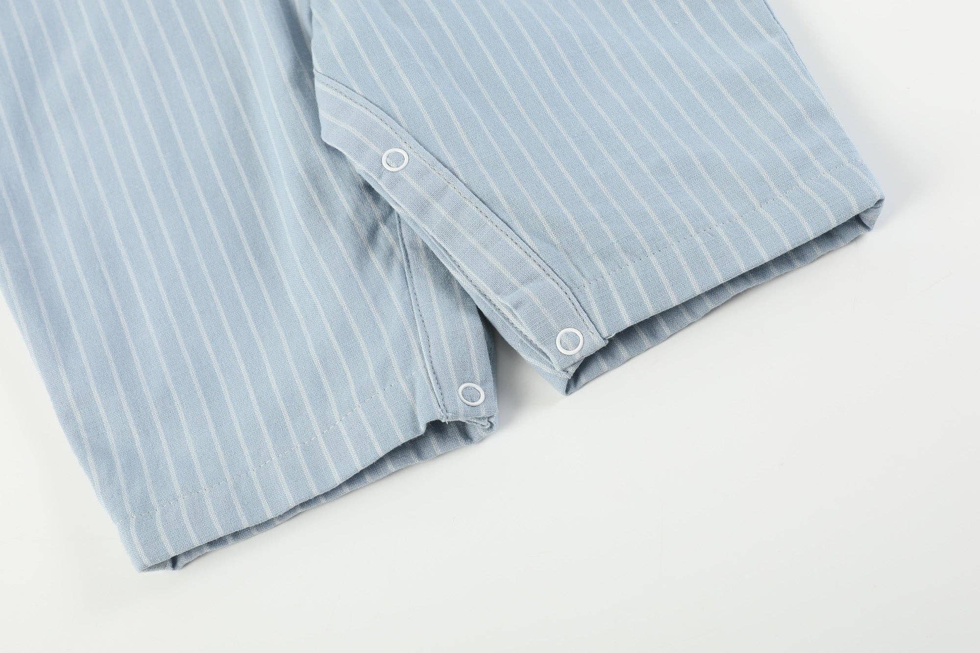 Lil Cactus - Wholesale Overalls - Baby - Blue Pinstripe Brown Smocked Jon Jons3