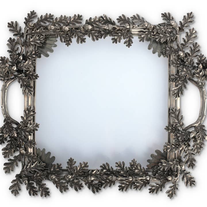 Vagabond House – Großhandel Serviertabletts – Acorn Eiche & Leaf Quadratisches Glastablett3