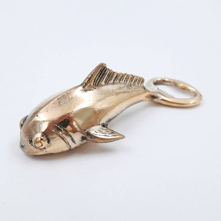 FERN - Wholesale Fles/wijnopener - Flesopener Meerval 12 x 5 x 4 cm - Massief Messing