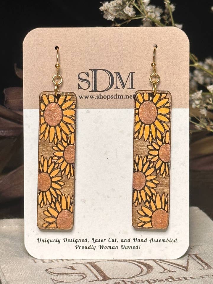 Wooden Rectangle With Sunflower Design for wholesale by SDM