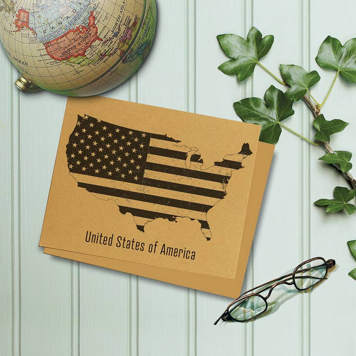 Carte Kraft 5x7 États-Unis Stars & Stripes pour la vente par PhD Design