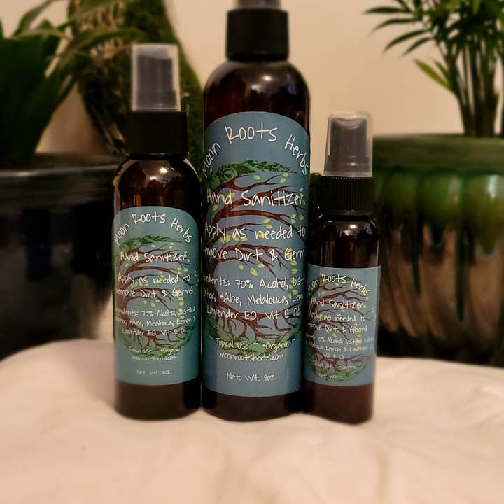 Hand Sanitizer for wholesale by Moon Roots Herbs, LLC