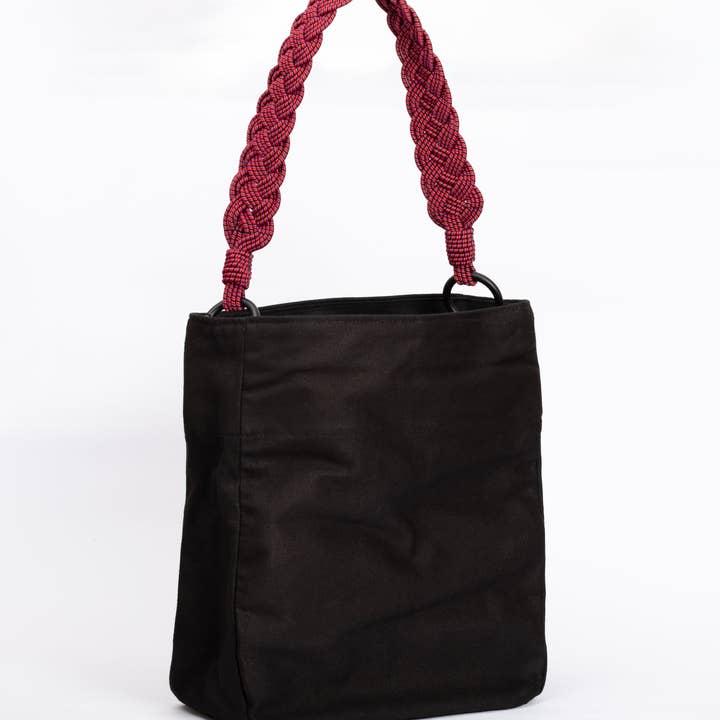 Lucrecia shoulder bag- Pink Braided strap for wholesale by SEQUENCE APPAREL LLC