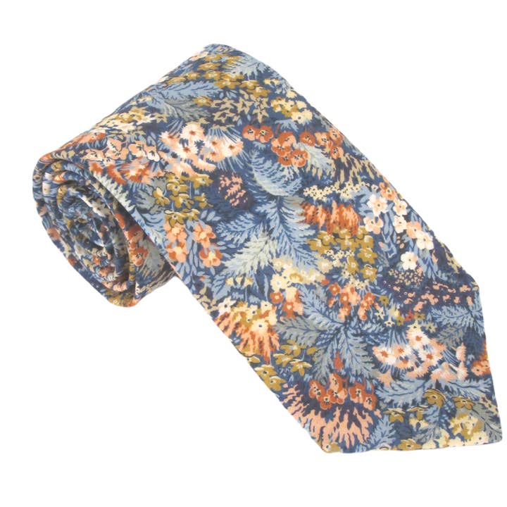 Connie Evelyn Cotton Tie Made with Liberty Fabric for wholesale by Cecil Jones