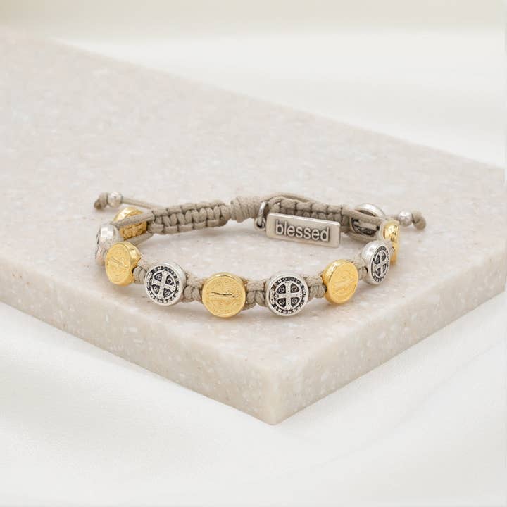 Benedictine Blessing Bracelet - Mixed Metals for wholesale by My Saint My Hero