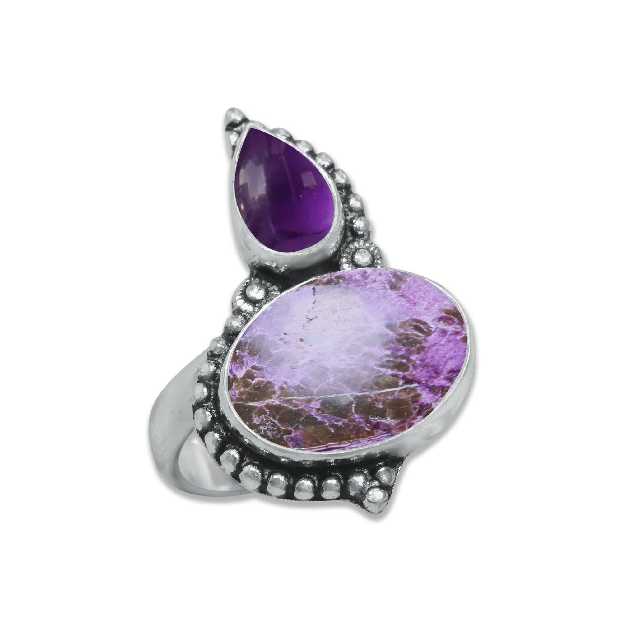 Handmade Jewels - Wholesale Cocktail/gelegenheidsring - Meerstenen Ringen – Handgemaakt, Zilvergeplateerd, Boho Stijl (Vaste Maten US 6–10)11