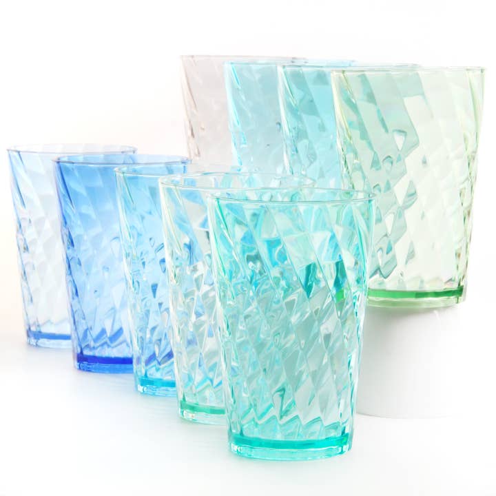 Youngever 9 Pack 20 Ounce Plastic Tumblers - Twist Pattern for wholesale by Youngever