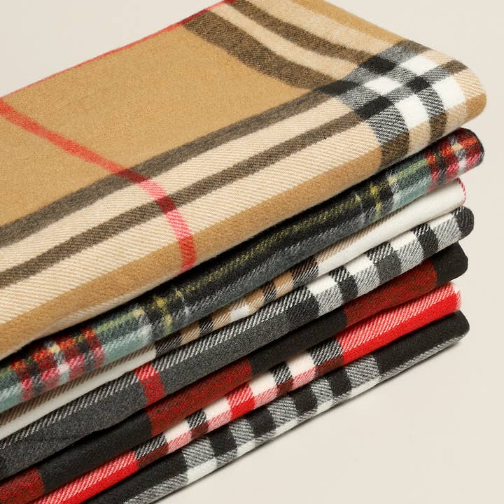 Fashion City - Wholesale Scarf - Women's - Wide Plaid Tartan Cashmere Feel Scarf Shawl