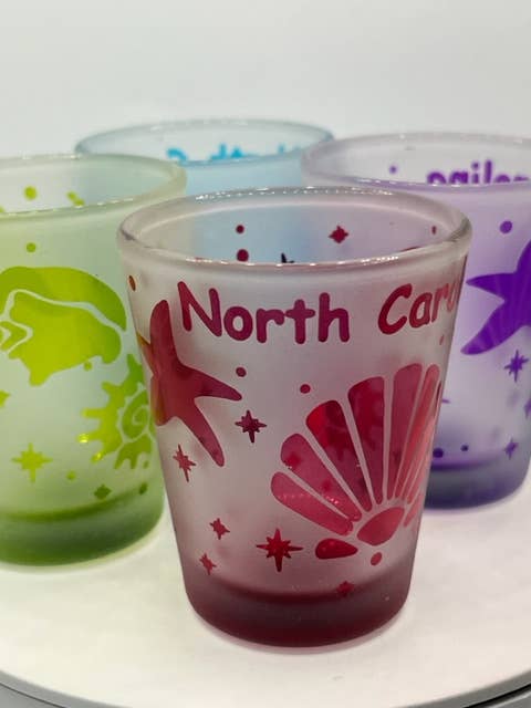 7 Star - Wholesale Shot Glass - North Carolina State Etching Shot Glass 2 oz Best Seller6