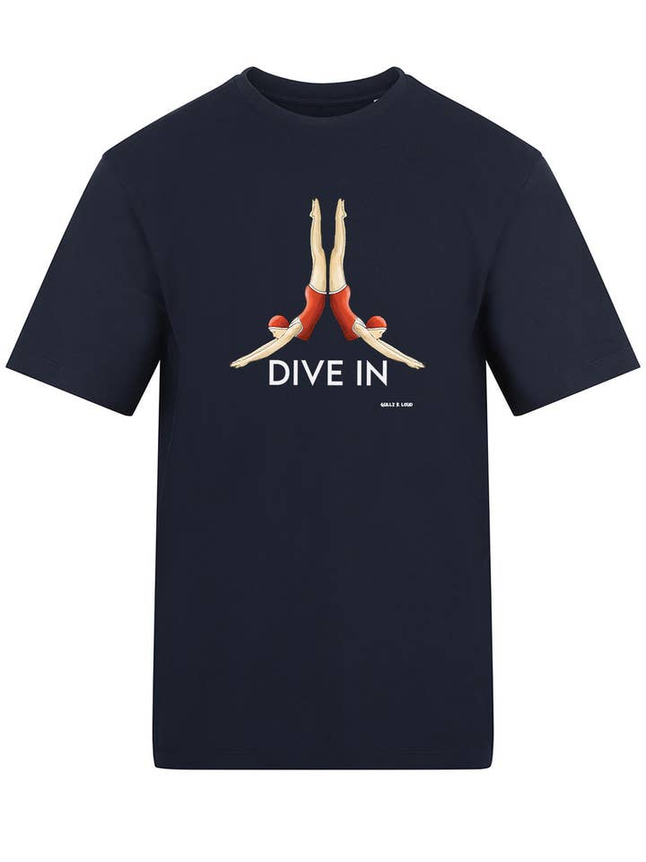 Duik In Zwemmers Unisex T-shirt Frans Marineblauw voor wholesale door Gullz R Loud