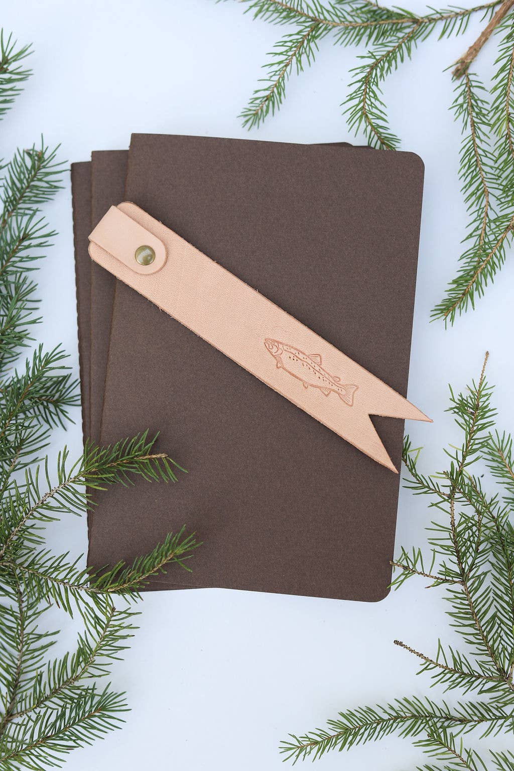 Aura Design Co. - Wholesale Bookmark - Leather Bookmark - Trout Stamped2