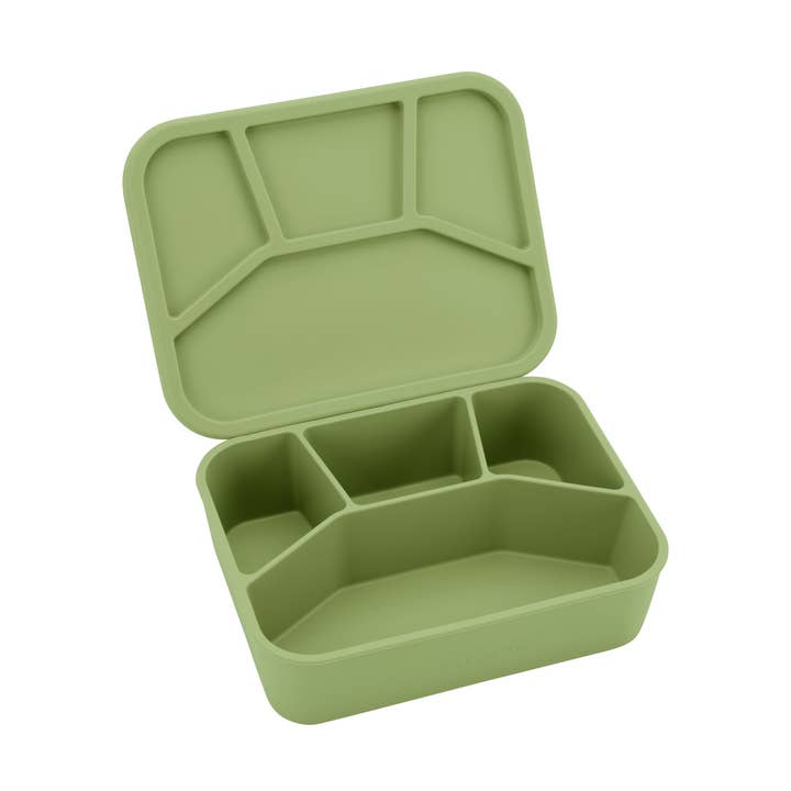 Zoe Sage - Wholesale Lunch bag/box – Kids - Silicone Bento Lunch Box- 4 Compartment - Sage Green0