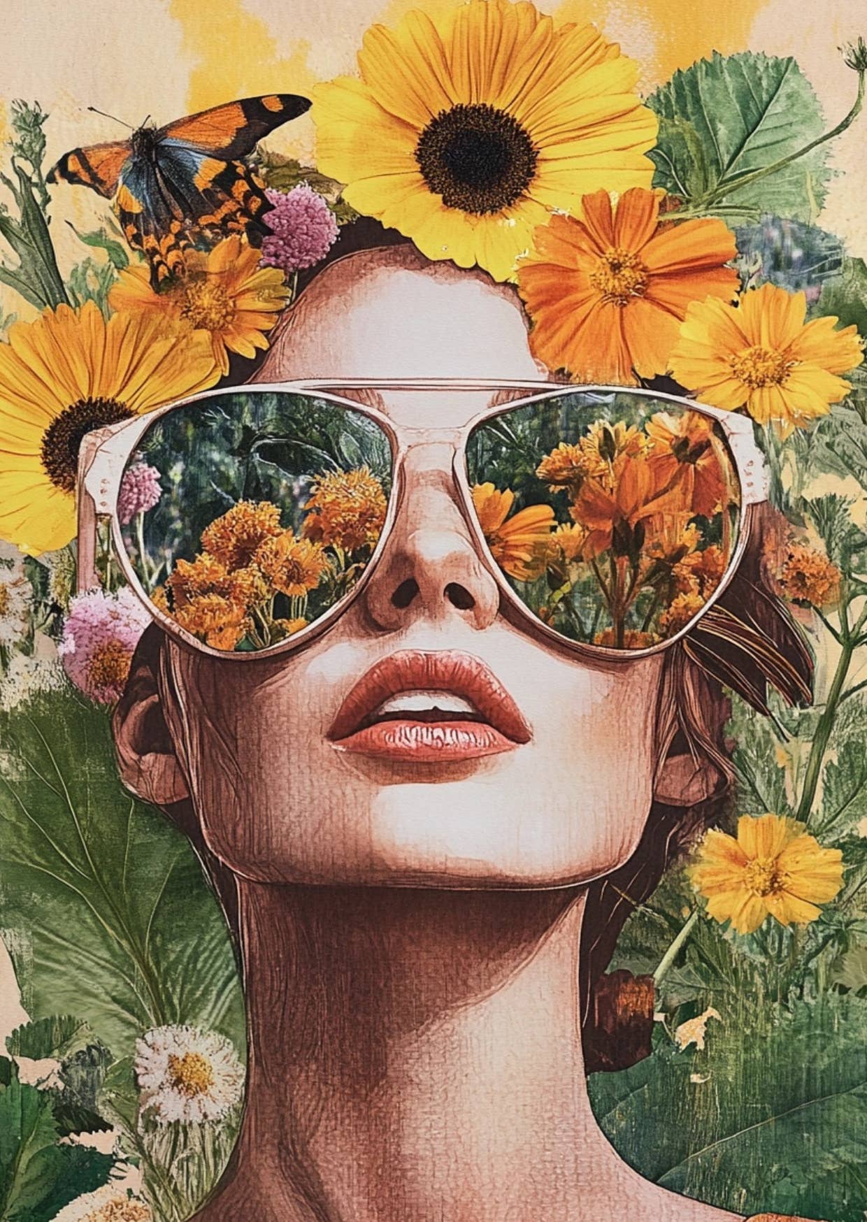Fripperies - Wholesale Everyday Greeting Card - Summer Season: Through Flower-Tinted Glasses | Card Fripperies
