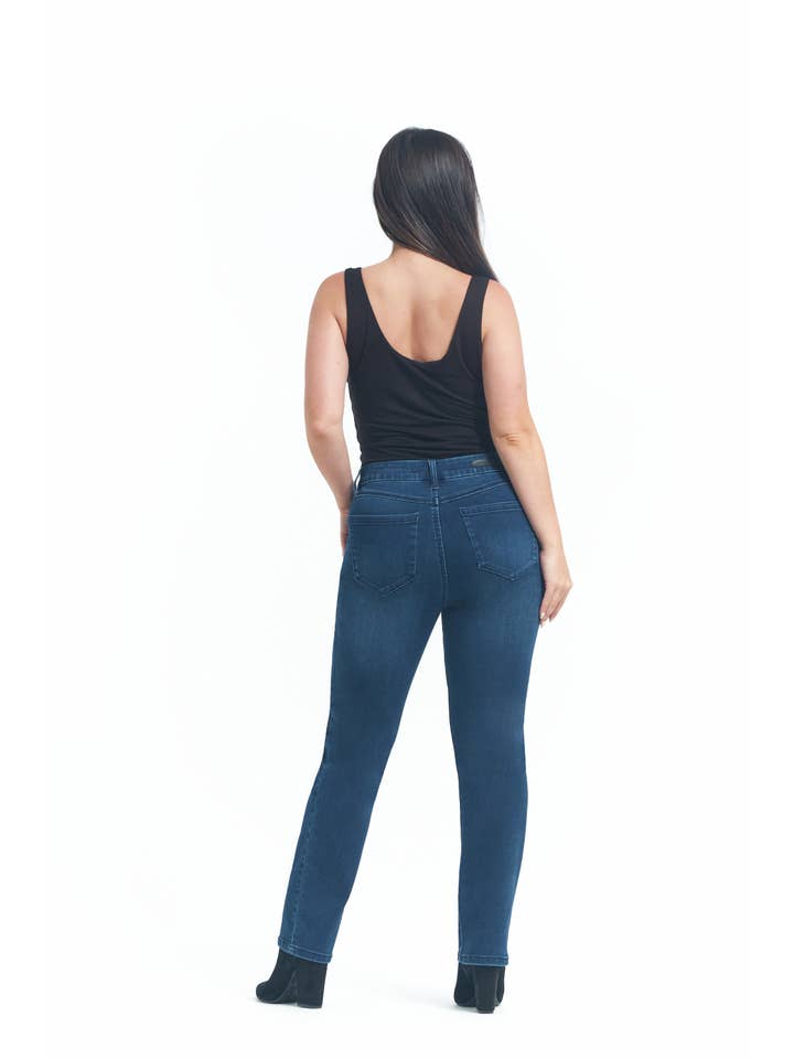 1822 Denim - Wholesale Jeans - Women's - Petite 27" Better Butter Slim Straight Jean in Lanie4