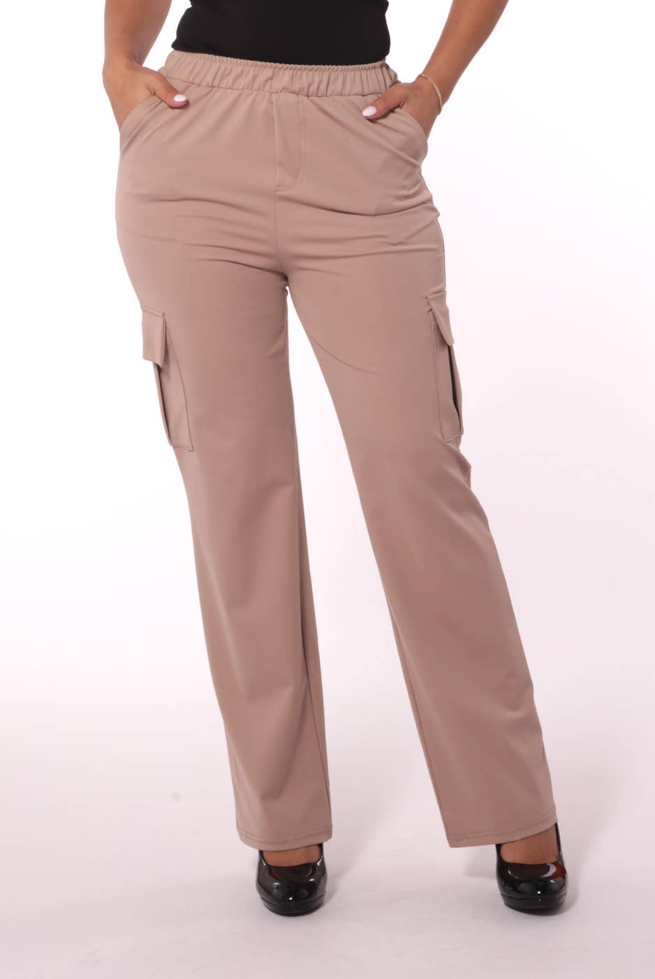 REDFINCH APPAREL INC - Wholesale Pants - Women's - Womens Mid Rise Straight Leg Pants With Cargo Pockets7