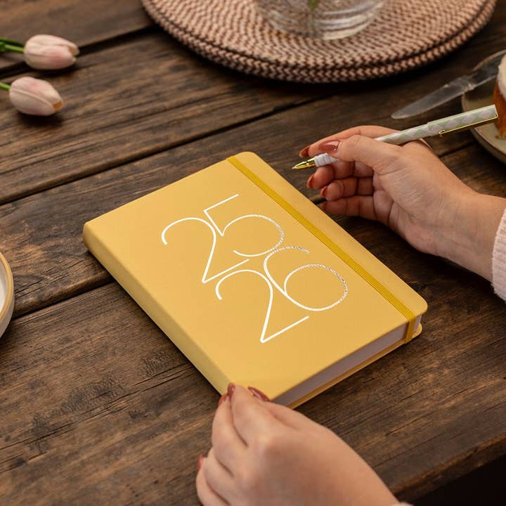 Busy B - Wholesale Journal/Diary - Mid-Year Dual Schedule Day a Page Diary 2025/26 - Faux Cover